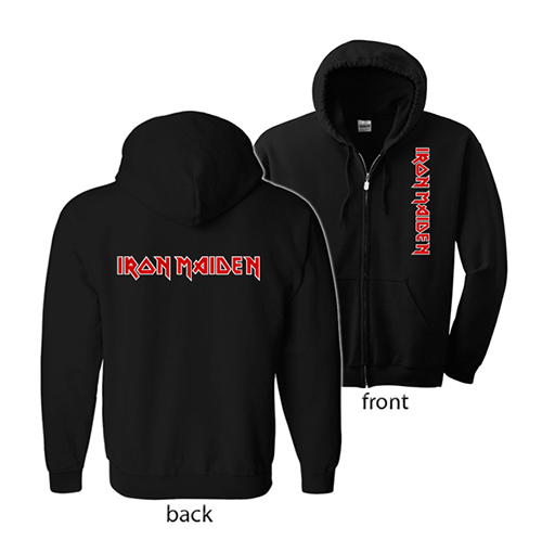 IRON MAIDEN - Logo Red White - čierna detská mikina na zips