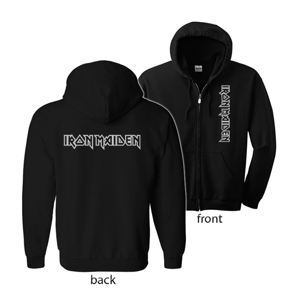 IRON MAIDEN - Logo White - mikina na zips