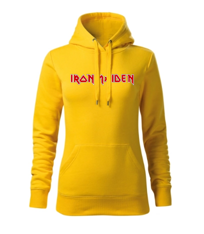 IRON MAIDEN - Logo Red White - žltá dámska mikina