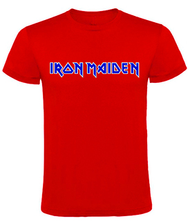 IRON MAIDEN - Logo Blue White - červené detské tričko
