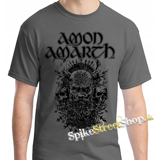 AMON AMARTH - Runes Skulls - šedé detské tričko
