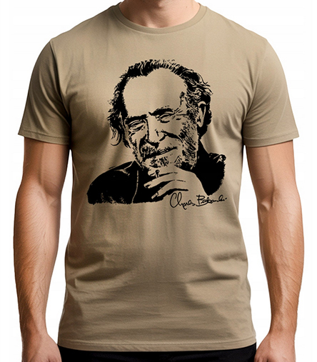 CHARLES BUKOWSKI - Signature Portrait - pieskové pánske tričko