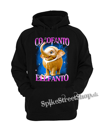 Detská mikina COCOFANTO ELEFANTO - Italian Brainrot Meme - čierna