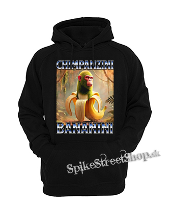 Detská mikina CHIMPANZINI BANANINI - Italian Brainrot Meme - čierna