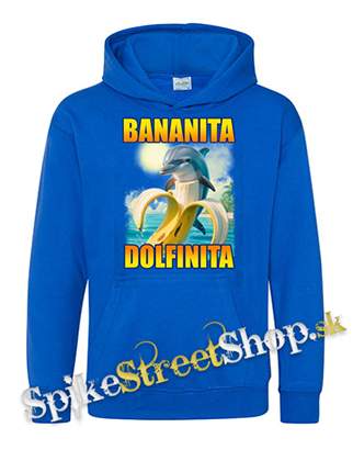 Detská mikina BANANITA DOLFINITA - Italian Brainrot Meme - modrá