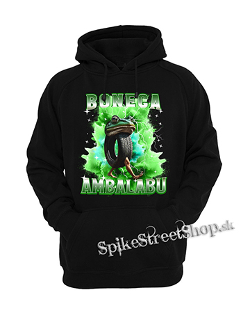 BONECA AMBALABU - Italian Brainrot Meme - čierna pánska mikina KLOKANKA