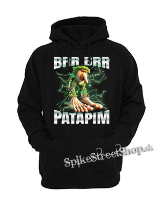 BRR BRR PATAPIM - Italian Brainrot Meme - čierna pánska mikina KLOKANKA