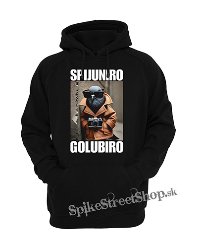 Detská mikina SPIJUNIRO GOLUBIRO - Italian Brainrot Meme - čierna