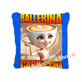 BALLERINA CAPPUCCINA - ITALIAN BRAINROT MEME - modrý vankúš