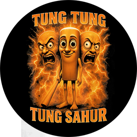 TUNG TUNG TUNG SAHUR - Motive 2 - okrúhla podložka pod pohár