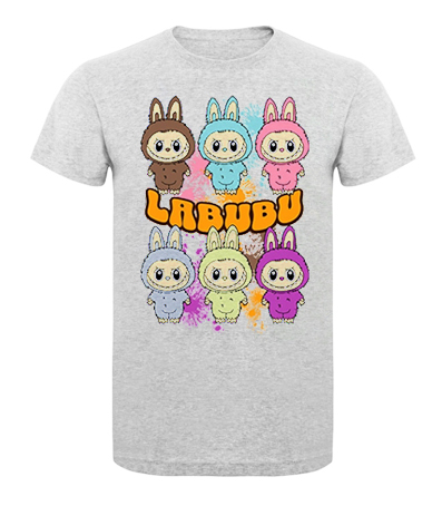 LABUBU - The Monsters Pop Mart - svetlosivé pánske tričko