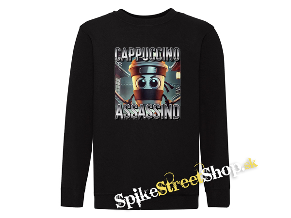 CAPPUCCINO ASSASSINO - Poster Motive 1 - čierna detská mikina bez kapuce