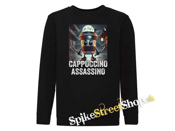 CAPPUCCINO ASSASSINO - Poster Motive 2 - čierna detská mikina bez kapuce