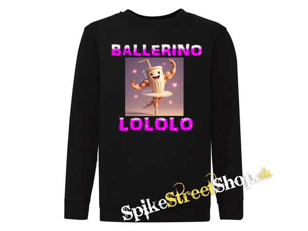 BALLERINO LOLOLO - čierna detská mikina bez kapuce