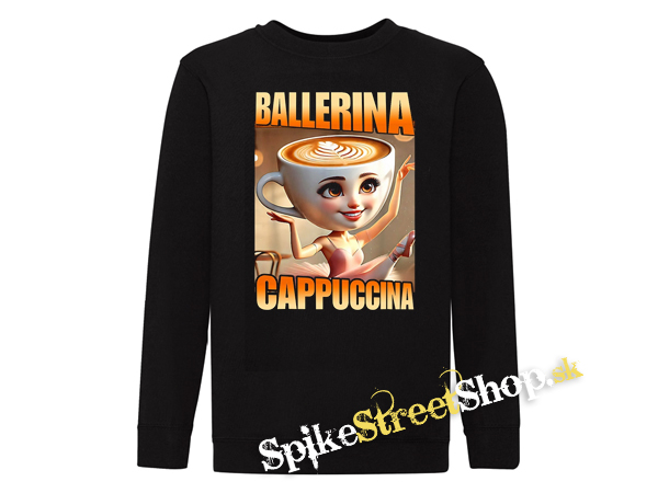 BALLERINA CAPPUCCINA - čierna detská mikina bez kapuce