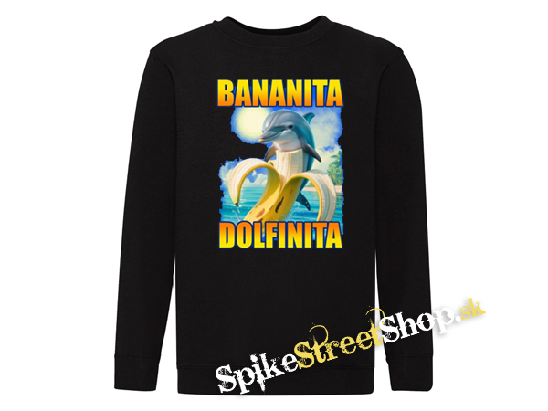 BANANITA DOLFINITA - čierna detská mikina bez kapuce