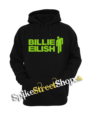 BILLIE EILISH - Logo And Stickman - čierna pánska mikina