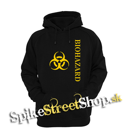 BIOHAZARD - Vertical Yellow Logo Crest - čierna pánska mikina
