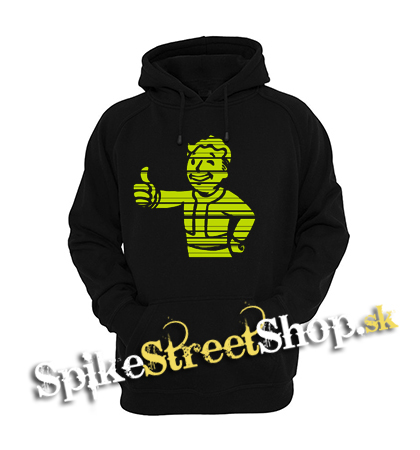FALLOUT - Vault Boy Green Vintage - čierna pánska mikina