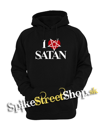 I LOVE SATAN - Pentagram Heart - čierna pánska mikina