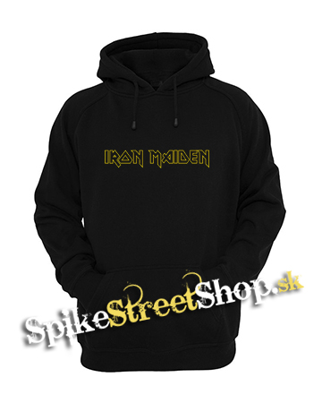 IRON MAIDEN - Logo Yellow - čierna pánska mikina