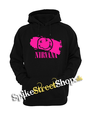 NIRVANA - Pink - čierna pánska mikina