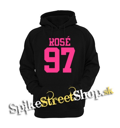 ROSÉ 97 - Pink Logo - čierna pánska mikina