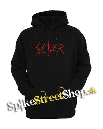 SLAYER - Red Logo Vintage - čierna pánska mikina