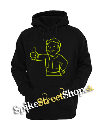 FALLOUT - Vault Boy Green Neon - čierna detská mikina