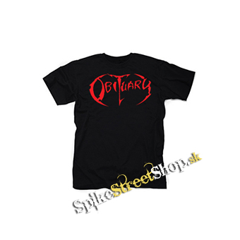 OBITUARY - Red Logo - pánske tričko