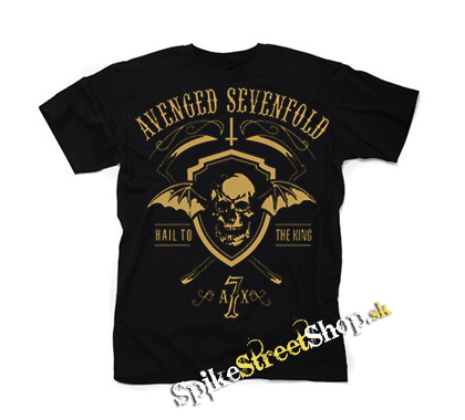 AVENGED SEVENFOLD - Hail To The King Golden Patch - čierne detské tričko