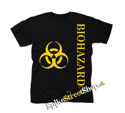 BIOHAZARD - Vertical Yellow Logo Crest - čierne detské tričko