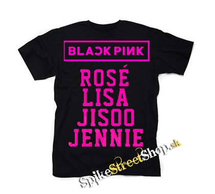 BLACKPINK - Logo And Names - čierne detské tričko