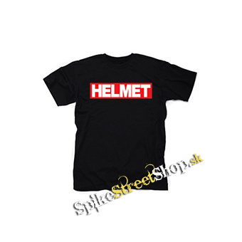 HELMET - Logo Red White - čierne detské tričko