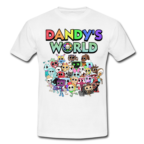 DANDY´S WORLD - Poster All Characters Of Dandy´s World - biele pánske tričko