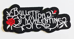 BULLET FOR MY VALENTINE - White Red Logo - nažehlovacia nášivka