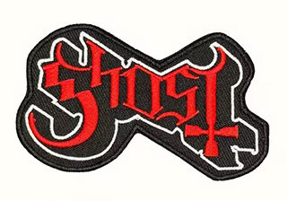 GHOST - Red White Logo - nažehlovacia nášivka
