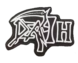 DEATH - White Logo - nažehlovacia nášivka