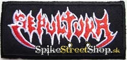 SEPULTURA - Old School Logo Red White - vyšívaná nášivka so suchým zipsom