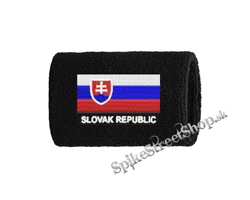 SLOVAK REPUBLIC - Vlajka so znakom - čierne potítko