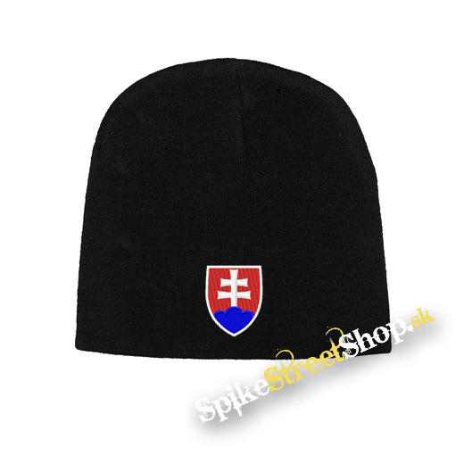 Čierna zimná čiapka SLOVENSKÝ ZNAK - Dvojkríž