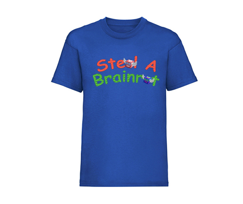 ROBLOX - STEAL A BRAINROT - Logo - kráľovskymodré pánske tričko