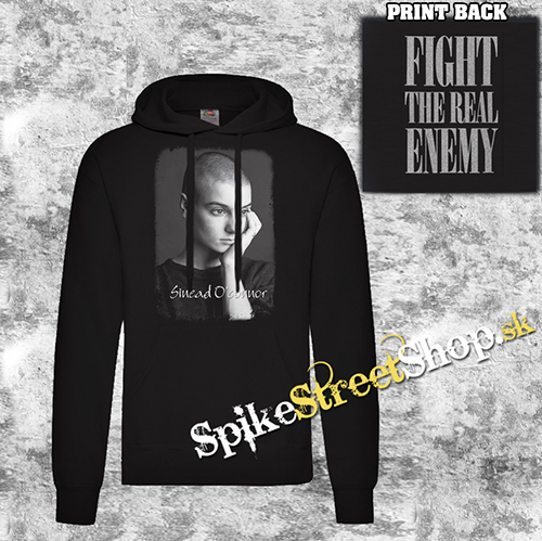 SINÉAD O´CONNOR - Black White Poster - čierna pánska mikina KLOKANKA