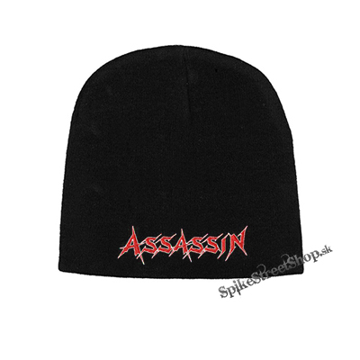 Čierna zimná čiapka ASSASSIN - Red White Logo