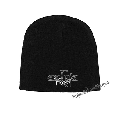 Čierna zimná čiapka CELTIC FROST - Logo Grey White