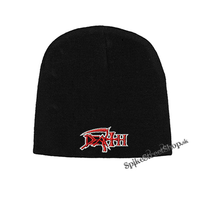 Čierna zimná čiapka DEATH - Logo Red White