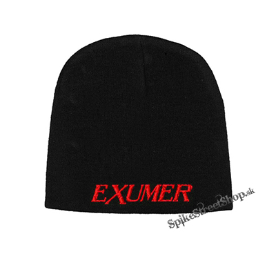 Čierna zimná čiapka EXUMER - Logo Red