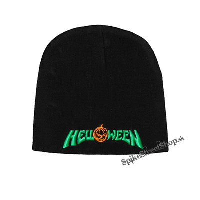 Čierna zimná čiapka HELLOWEEN - Logo Orange Green