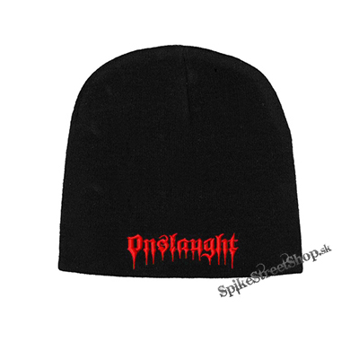 Čierna zimná čiapka ONSLAUGHT - Logo Red