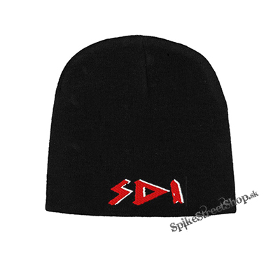 Čierna zimná čiapka S.D.I. - Logo Red White